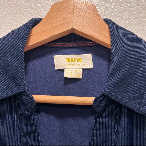 Maeve by Anthropology Blue Corduroy Winchester Dress Size 6 - Picture 4 of 11